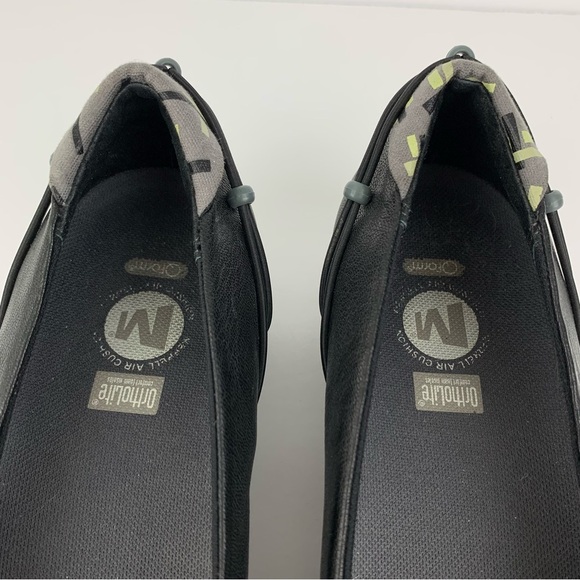 Merrell Elles Black Leather Slip On Athletic Air Cushion Bungee Flats 8.5 - Picture 8 of 12